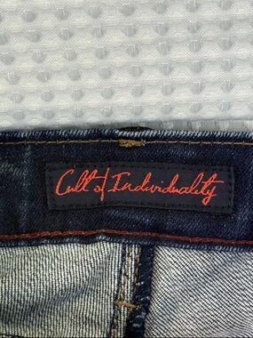 Cult of Individuality Dark Indigo Jeans with Red Script Label
